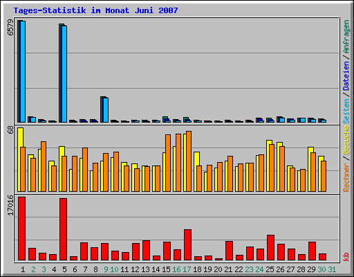 Tages-Statistik im Monat Juni 2007