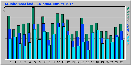 Stunden-Statistik im Monat August 2017